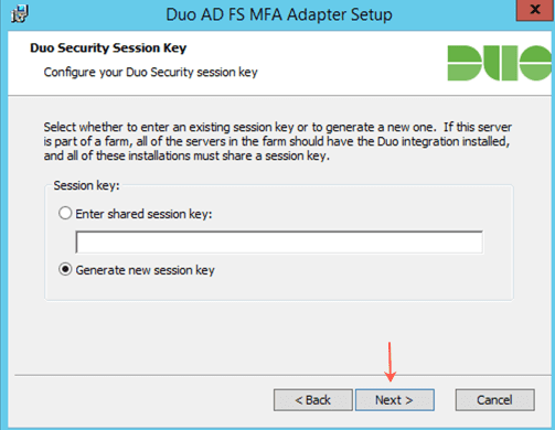 Generating new session key