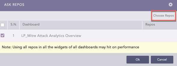 Alert Rules Selecting Repos Panel