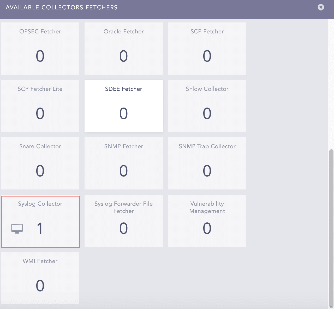 Syslog Collector Panel