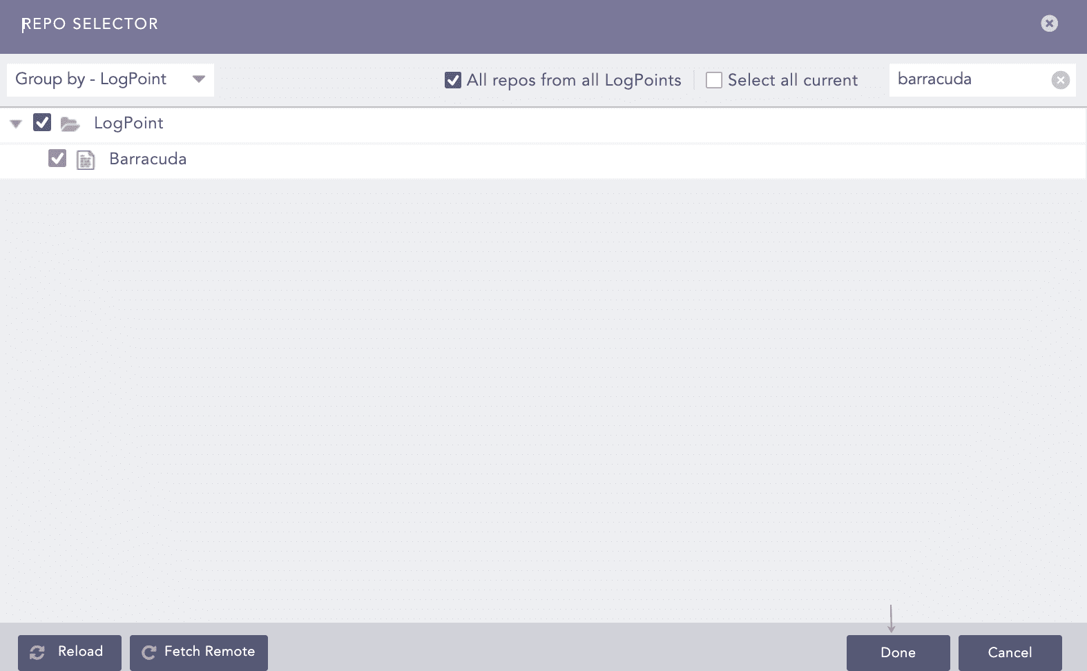 Barracuda Ask Repos Panel