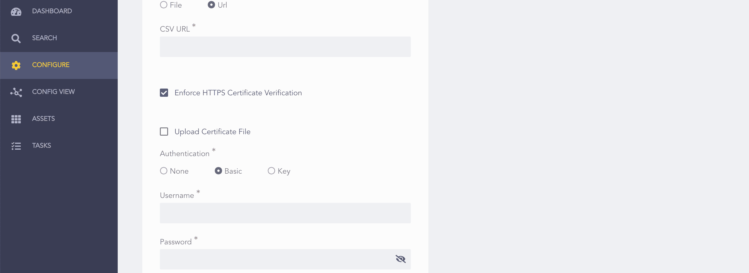 CSVEnrichmentSource - URL With Basic Authentication