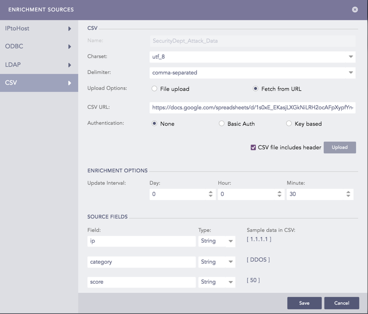 CSVEnrichmentSource - Fetch from URL