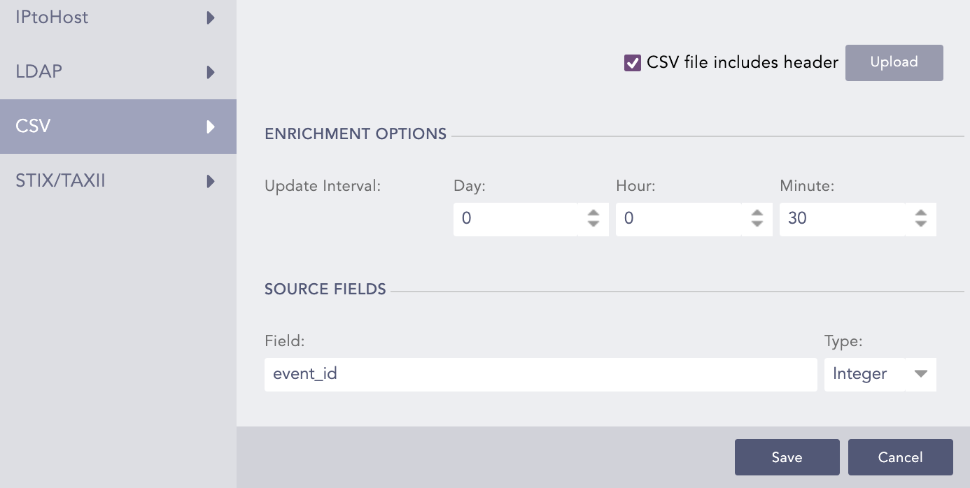 Enrichment Source Add