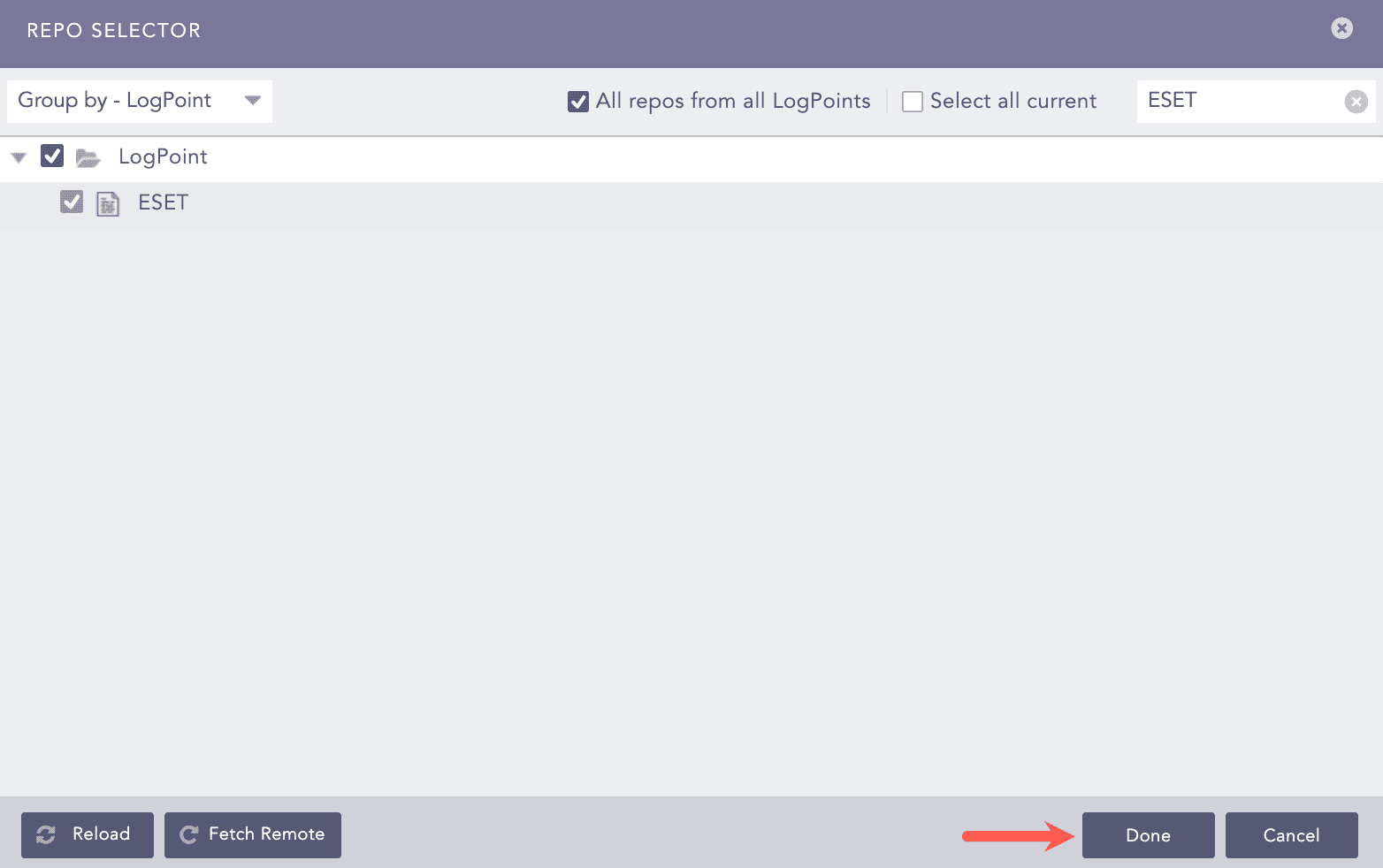 ESET Ask Repos Panel
