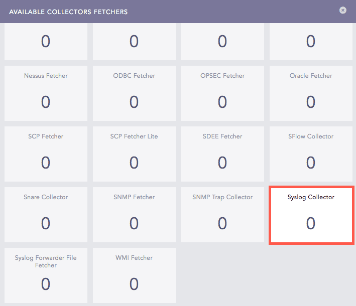 Available Collectors Fetchers Panel