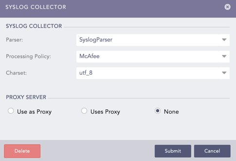 Syslog Collector Panel