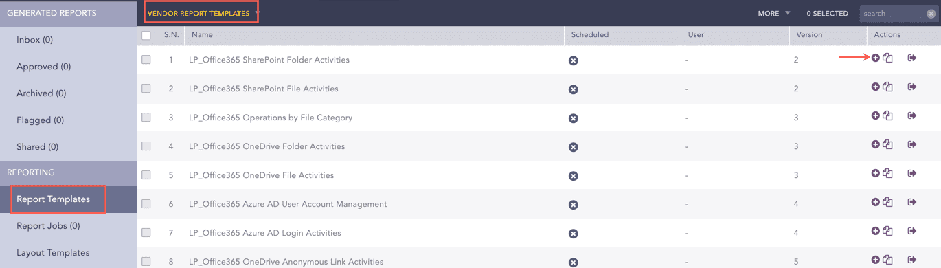 Using Office365 Report Template