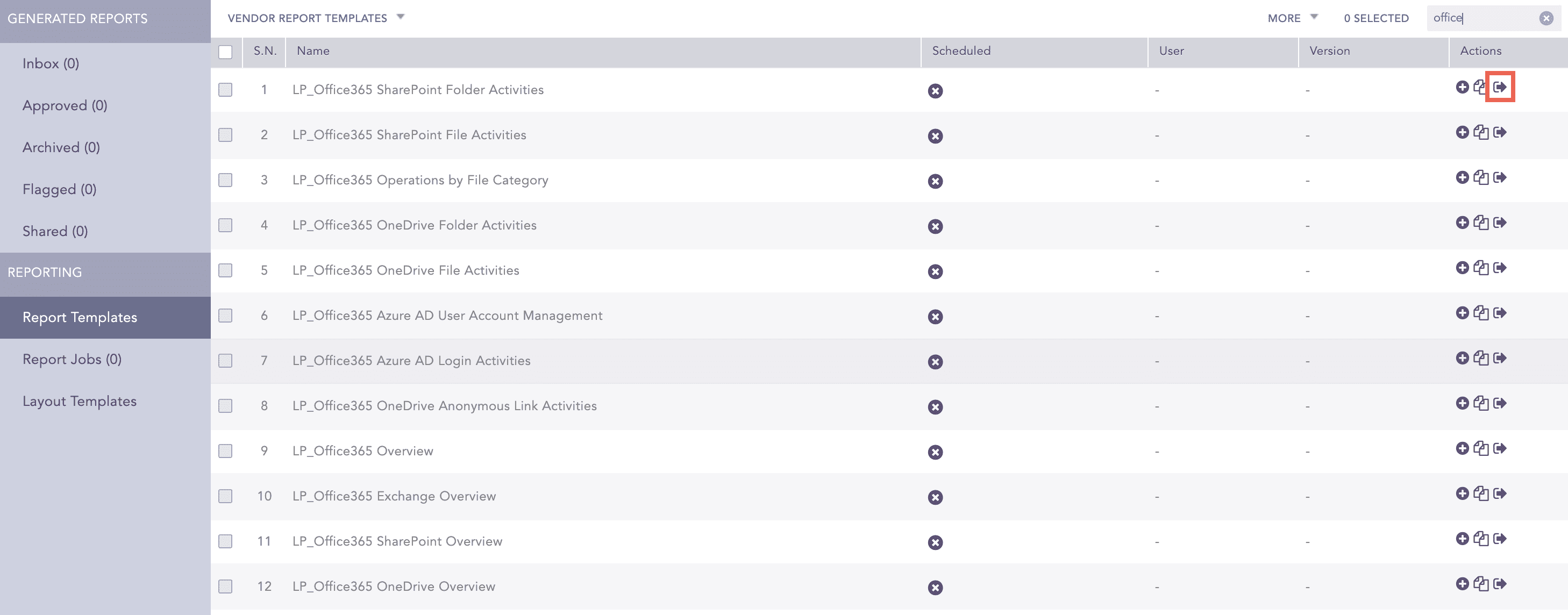 Run the Office365 Report Template