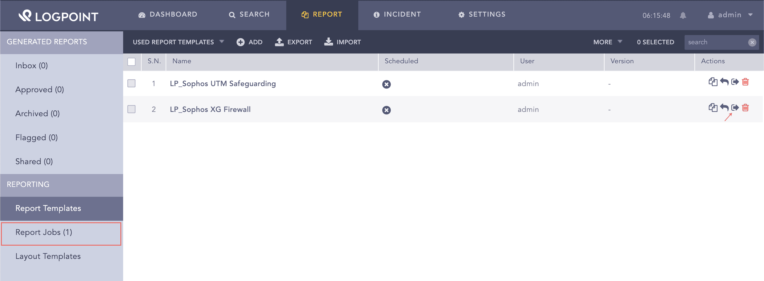 Using Sophos Report Template