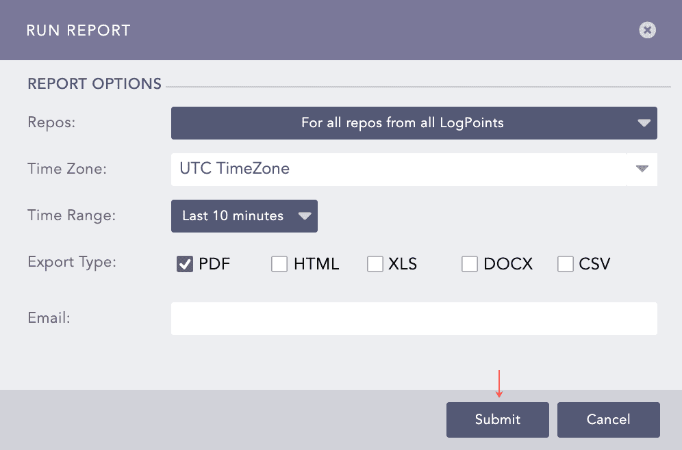 Run the Sophos Activities Report Template