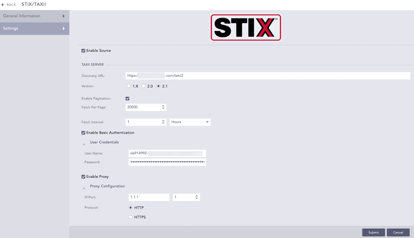 Configuring STIX