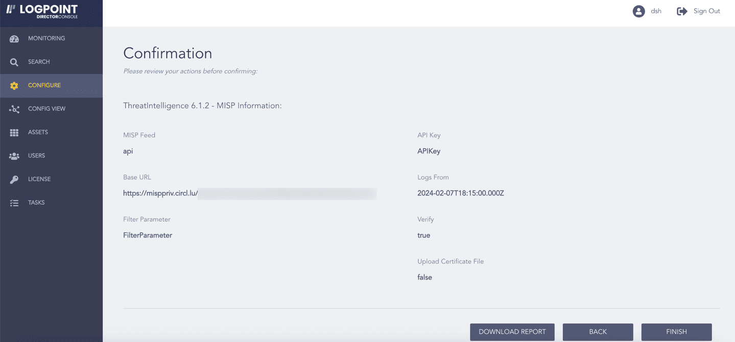 Confirming the Changes