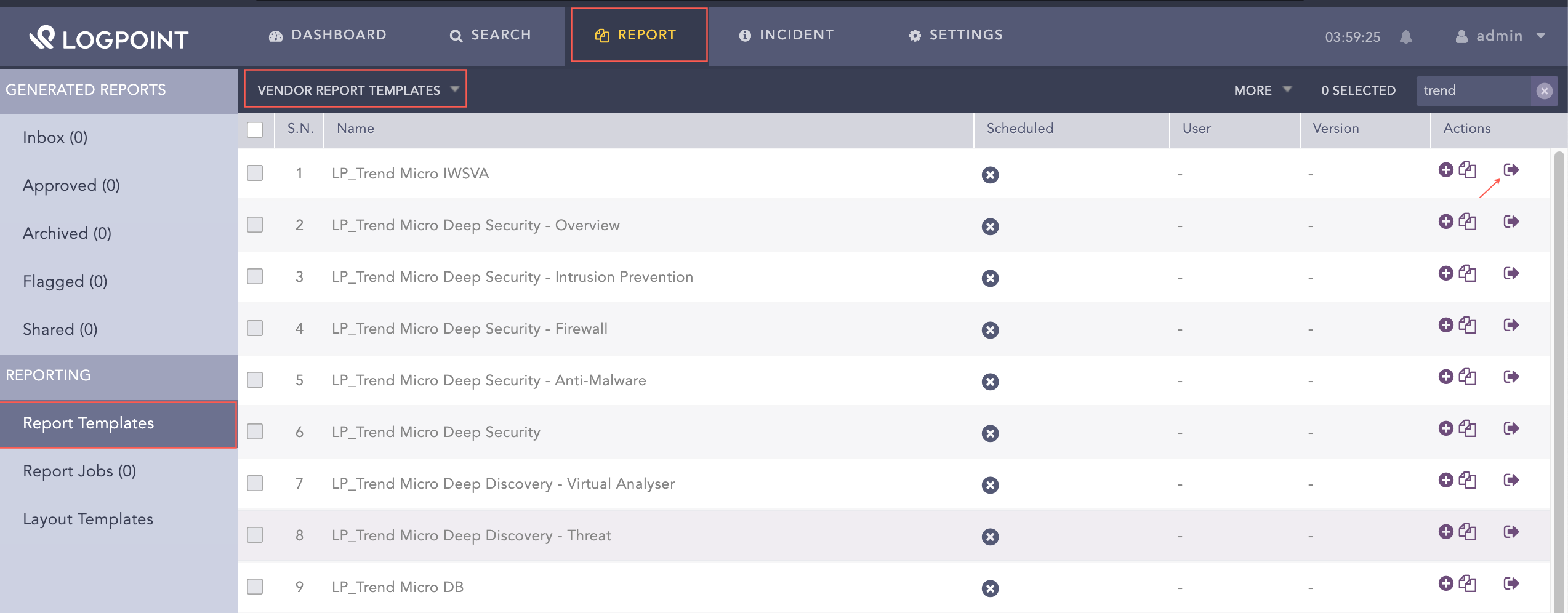 Using Trend Micro Report Template