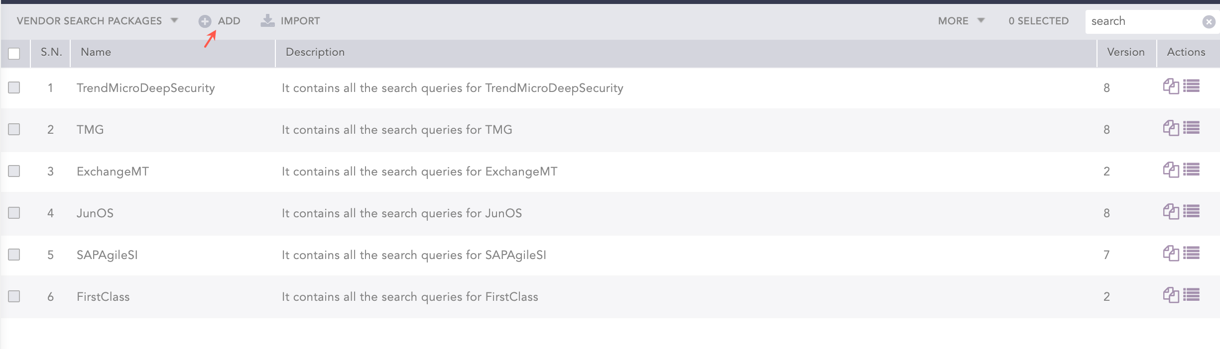 Viewing Search Package