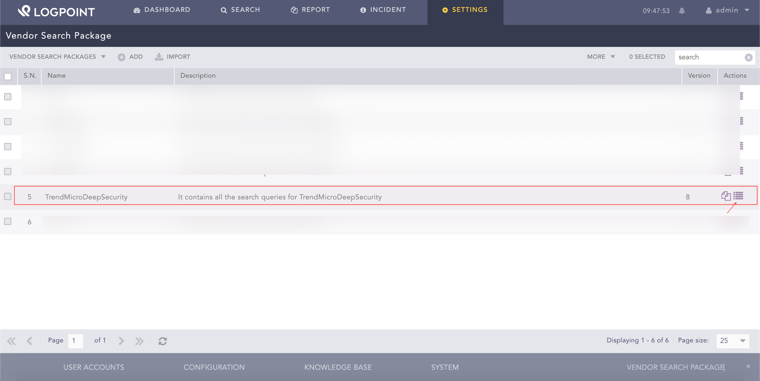 Viewing Search Package