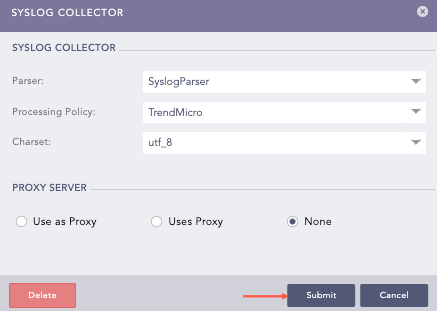 Syslog Collector Panel