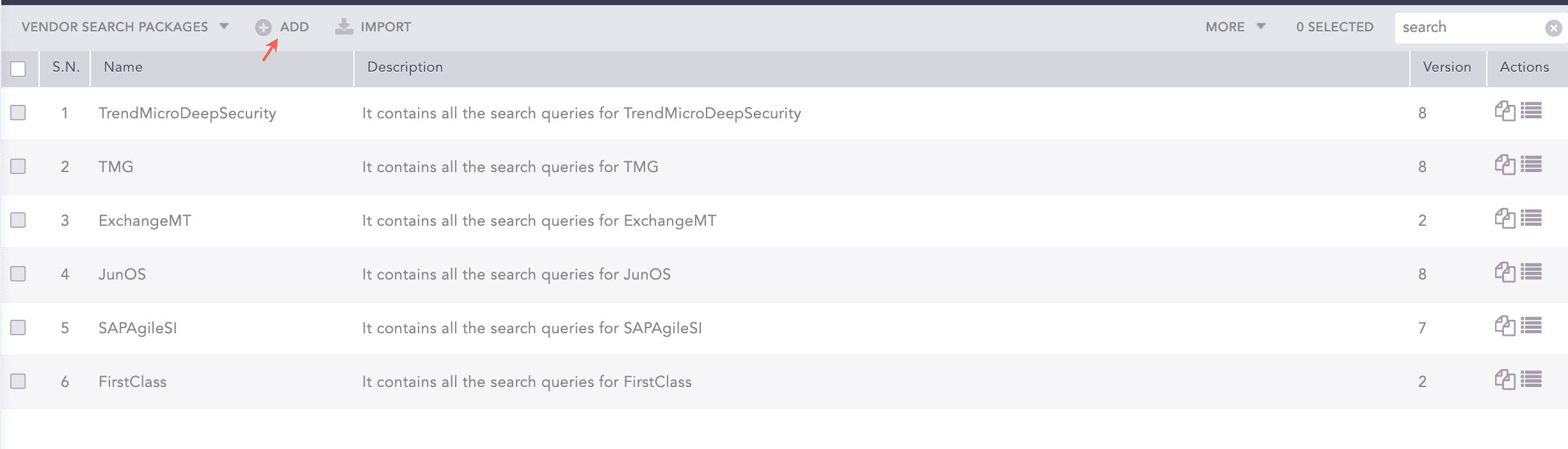 Viewing Search Package