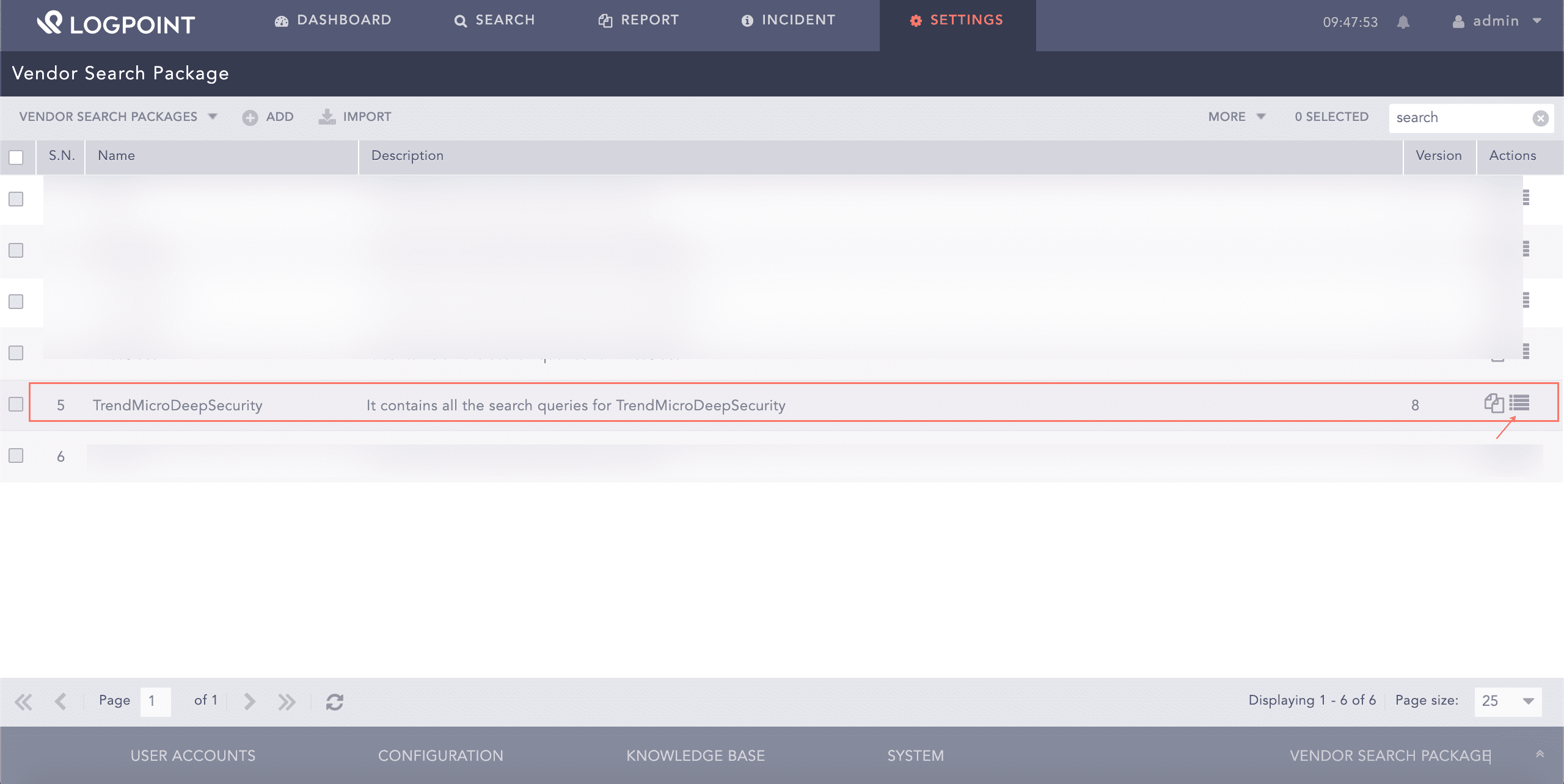 Viewing Search Package