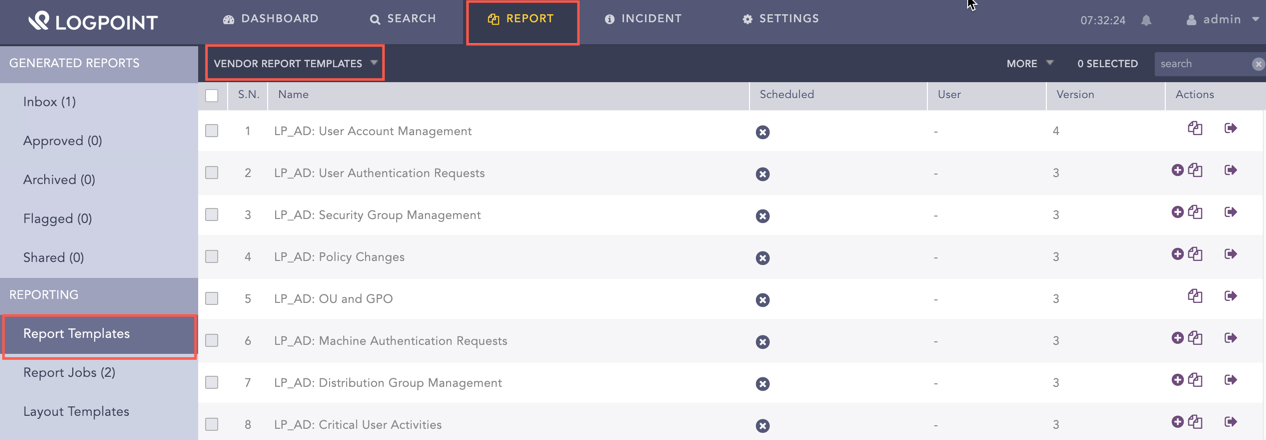 Using Windows Report Template