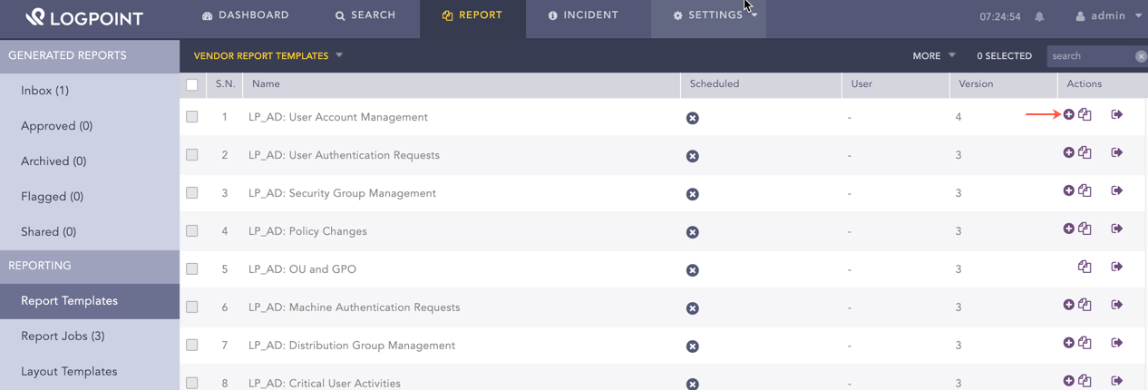 Using Windows Report Template