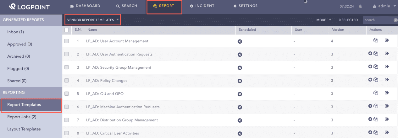 Using Windows Report Template
